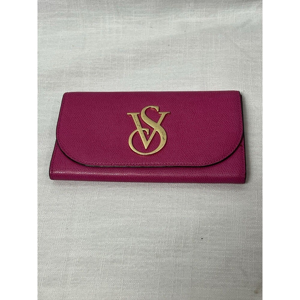 Vintage Y2K Victoria Secret Leather Clutch Pink Gold